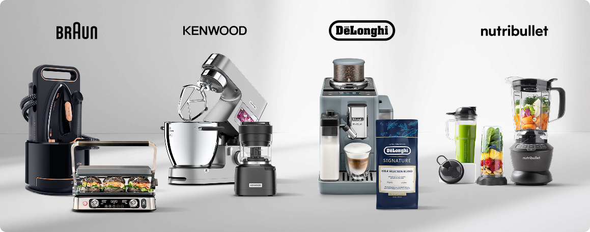 Delonghi, Kenwood, Braun, Nutribullet